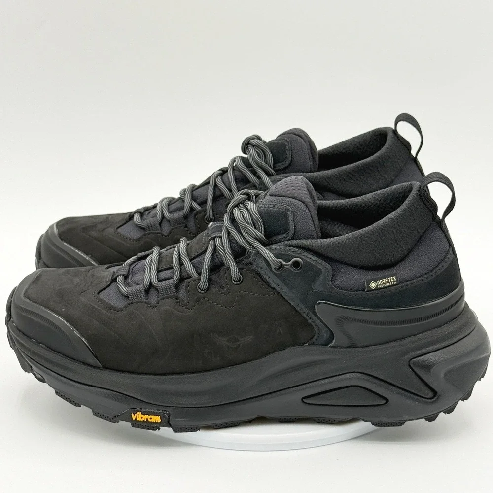 Hoka‎ KAHA 3 Low GTX Mens 8.5 Triple Black Gore-Tex Trail Shoes 1162532 - NEW